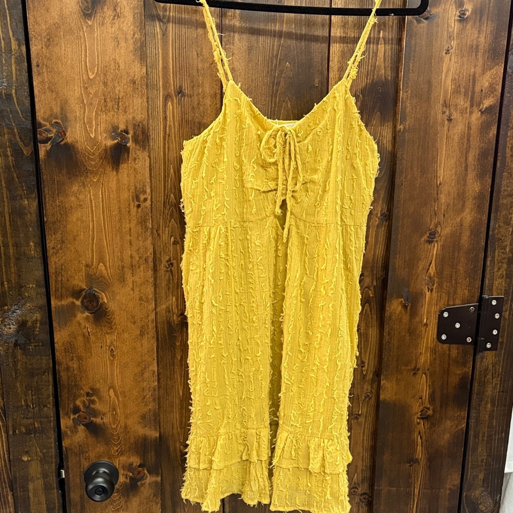 Love Riche Yellow Textured Mini Dress - Picture 2 of 6